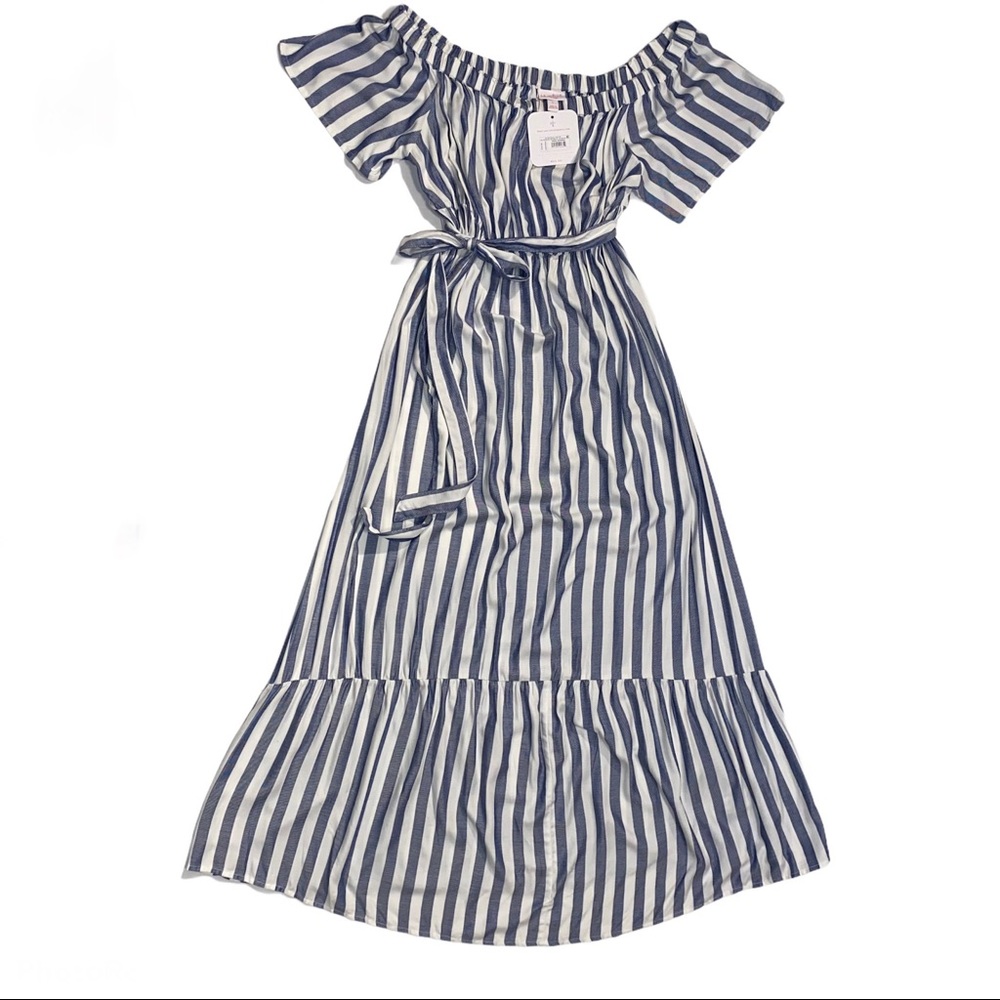 Striped Maternity Dress | Isabel | L  | Blue/White
